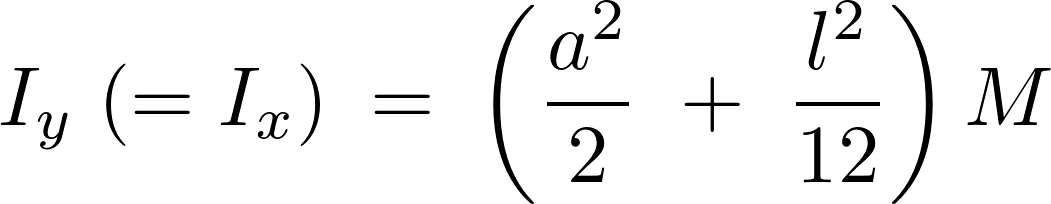 中空円筒のｙ軸周りの慣性モーメントの積分計算結果