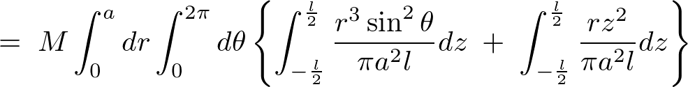 円柱のdIx周りの慣性モーメントの計算過程