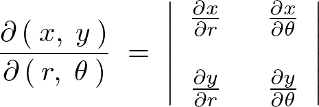 平面極座標におけるヤコビアンの計算