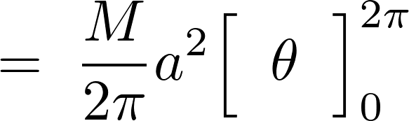 中空円筒における重心を通るｚ軸周りに関する慣性モーメントの積分計算過程