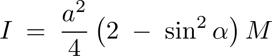 円盤の法線角αにおける慣性モーメントの積分計算結果