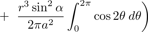 円盤の法線角αにおける慣性モーメントの積分計算過程