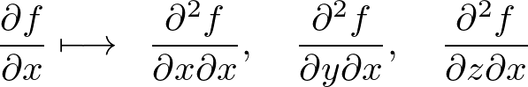 xによる2階偏導関数微分
