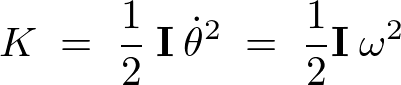 運動エネルギーと慣性モーメント量Iの複合式
